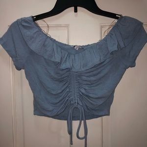 Blue Off-The-Shoulder Top 🦋🤍